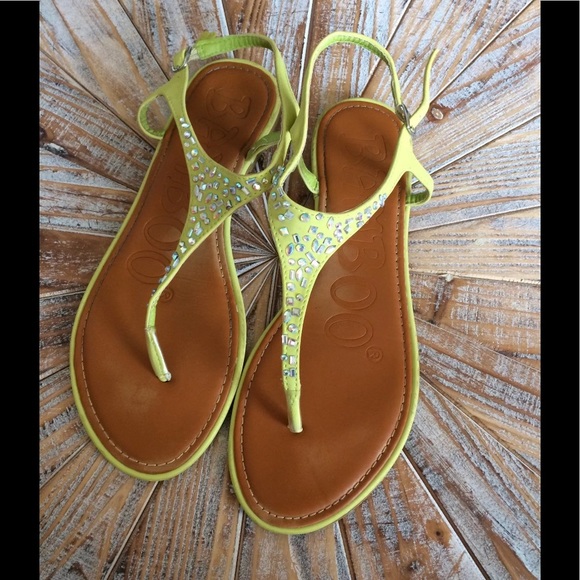 lime green flat sandals